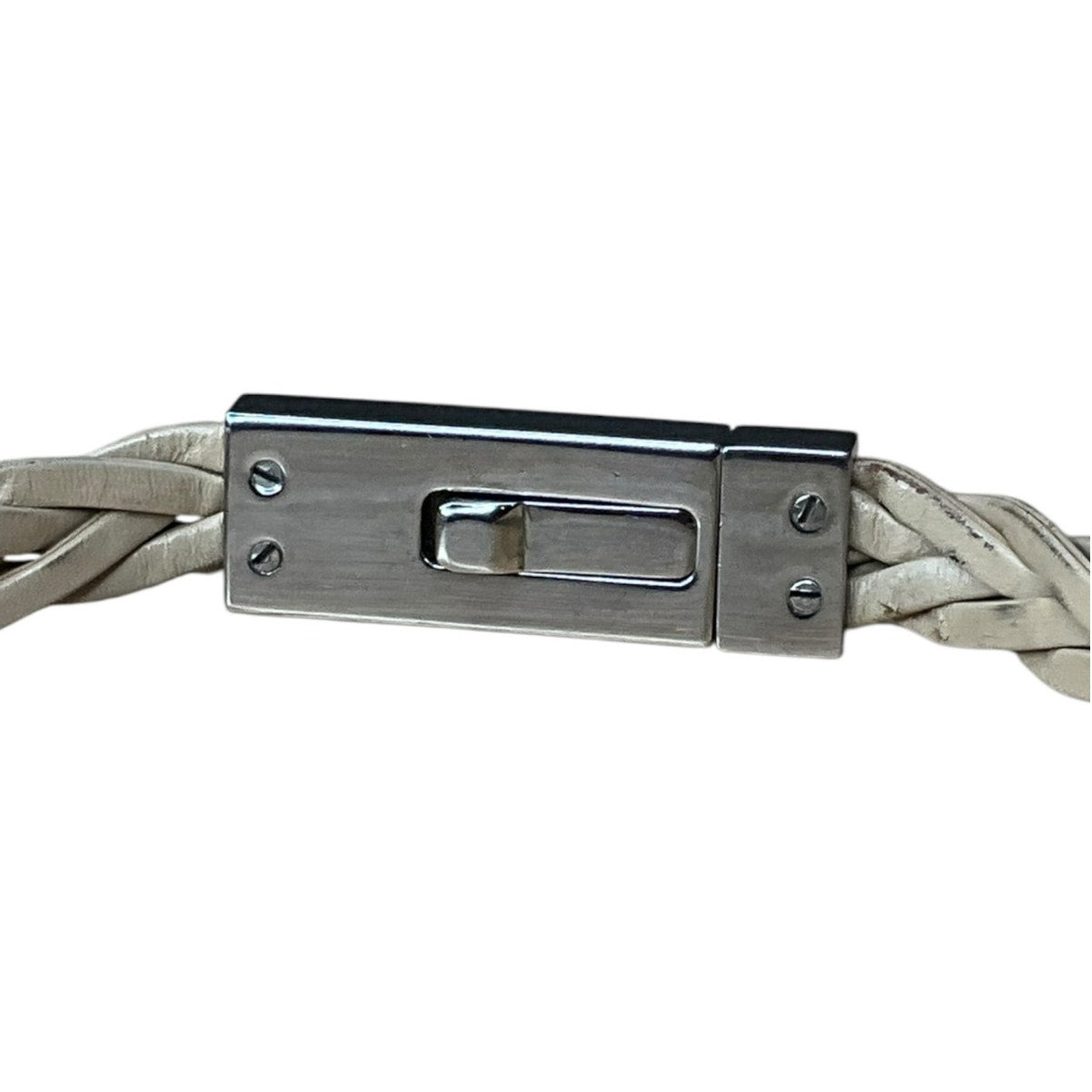 Gucci Beige Braided Silver Belt