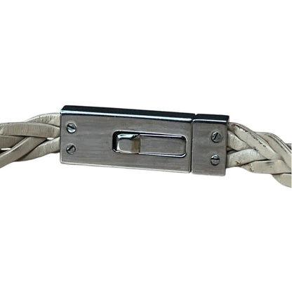 Gucci Beige Braided Silver Belt