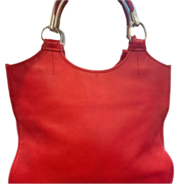 Christian Dior Red Leather Tote - Clairely Amazing