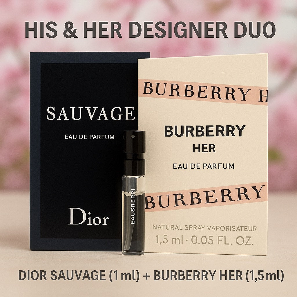 ✔️DUO: Dior Sauvage (1ml) + Burberry Her (1.5ml)- Authentic