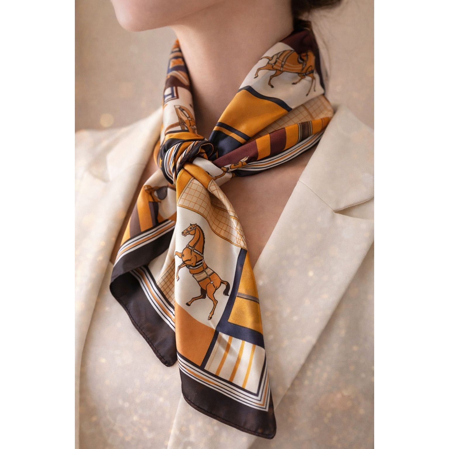 Luxury-Inspired Satin Fashion Scarf | Multiple Designer-Inspired Styles