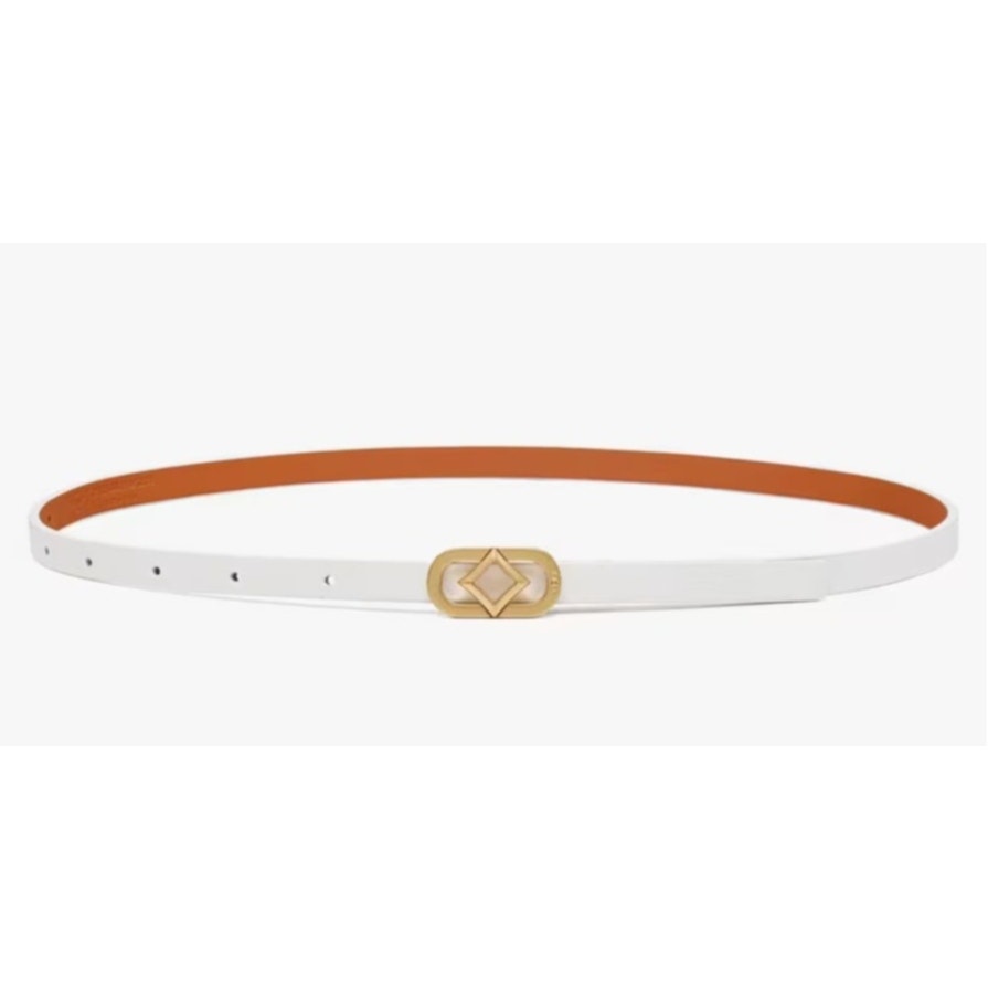 MCM Reversible Diamond Napa Belt / White