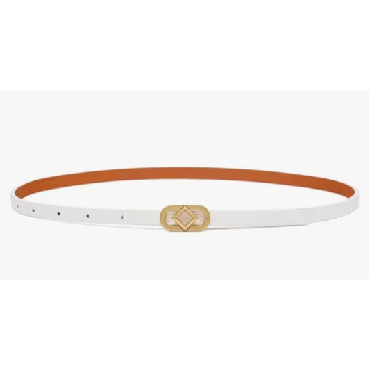 MCM Reversible Diamond Napa Belt / White