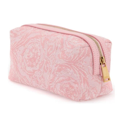 Versace Logo-embroidered Jacquard Zip-up Toiletry Bag