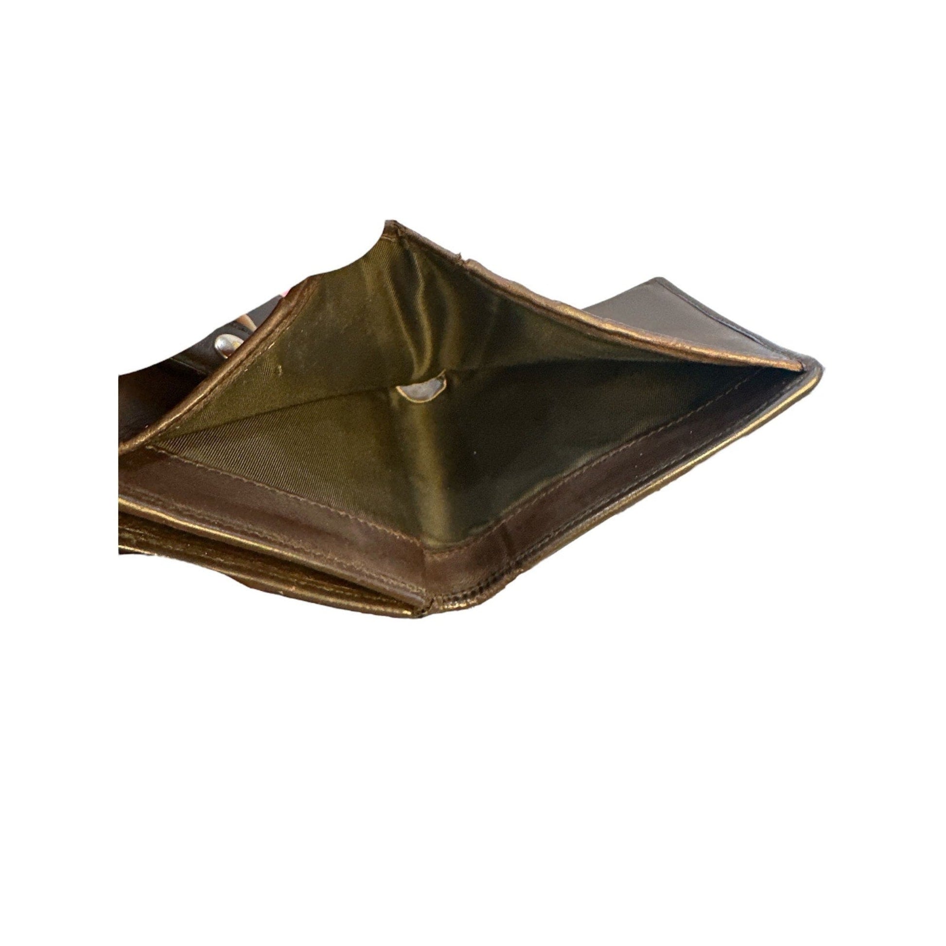 Brown leather wallet on a white background