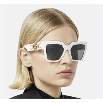 1010. Versace Medusa Deco Butterfly White Sunglasses