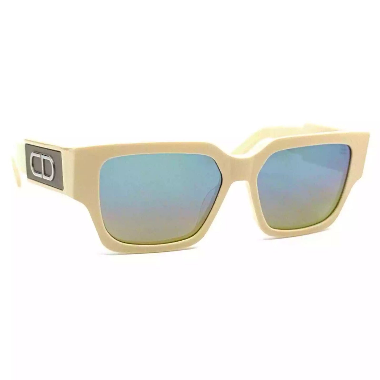 CHRISTIAN DIOR CD Logo Ivory Blue Mirrored Sunglasses - Clairely Amazing