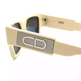 CHRISTIAN DIOR CD Logo Ivory Blue Mirrored Sunglasses - Clairely Amazing