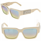 CHRISTIAN DIOR CD Logo Ivory Blue Mirrored Sunglasses - Clairely Amazing