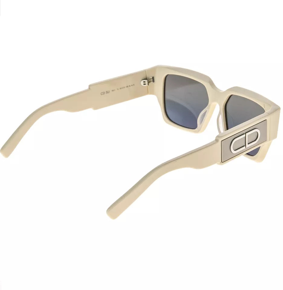 CHRISTIAN DIOR CD Logo Ivory Blue Mirrored Sunglasses - Clairely Amazing