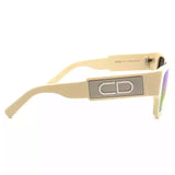 CHRISTIAN DIOR CD Logo Ivory Blue Mirrored Sunglasses - Clairely Amazing