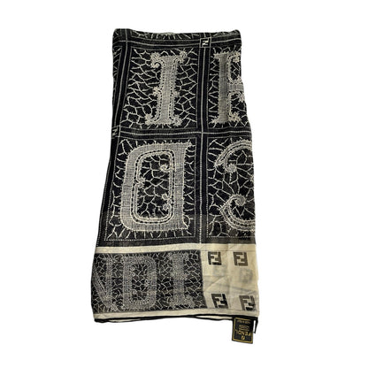 Fendi Black Silk Scarf