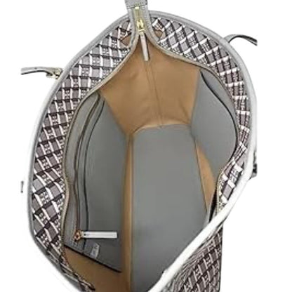 Tory Burch  Geo Logo Grey/White Multicolor Women's Top Zip Tote Bag