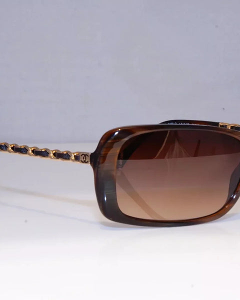 Chanel Brown Frame Chain-Link Sunglasses - Clairely Amazing