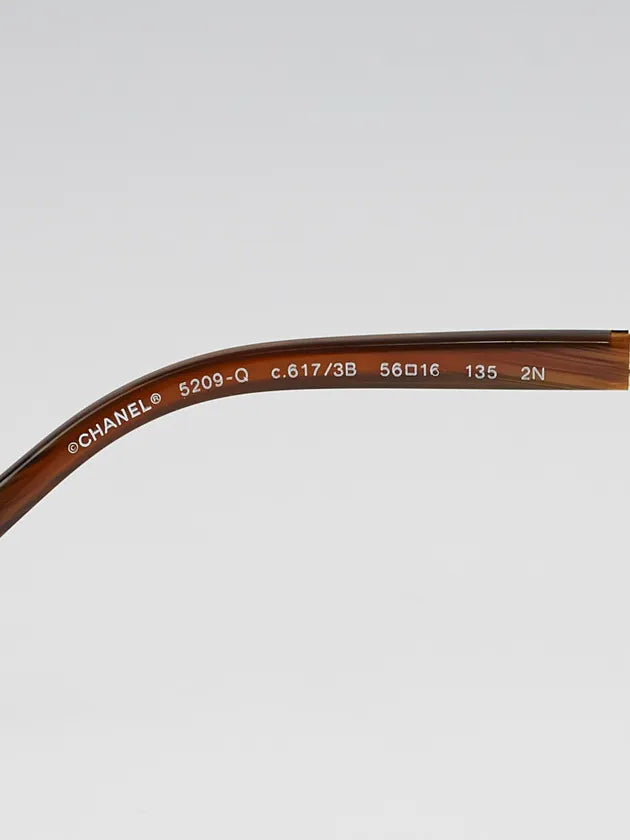 Chanel Brown Frame Chain-Link Sunglasses - Clairely Amazing