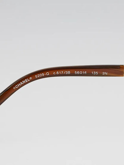 Chanel Brown Frame Chain-Link Sunglasses - Clairely Amazing