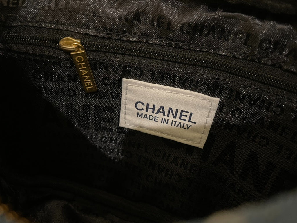 Chanel GWP Denim Cosmetic Bag – CC Monogram Travel Pouch (Blue or Black)