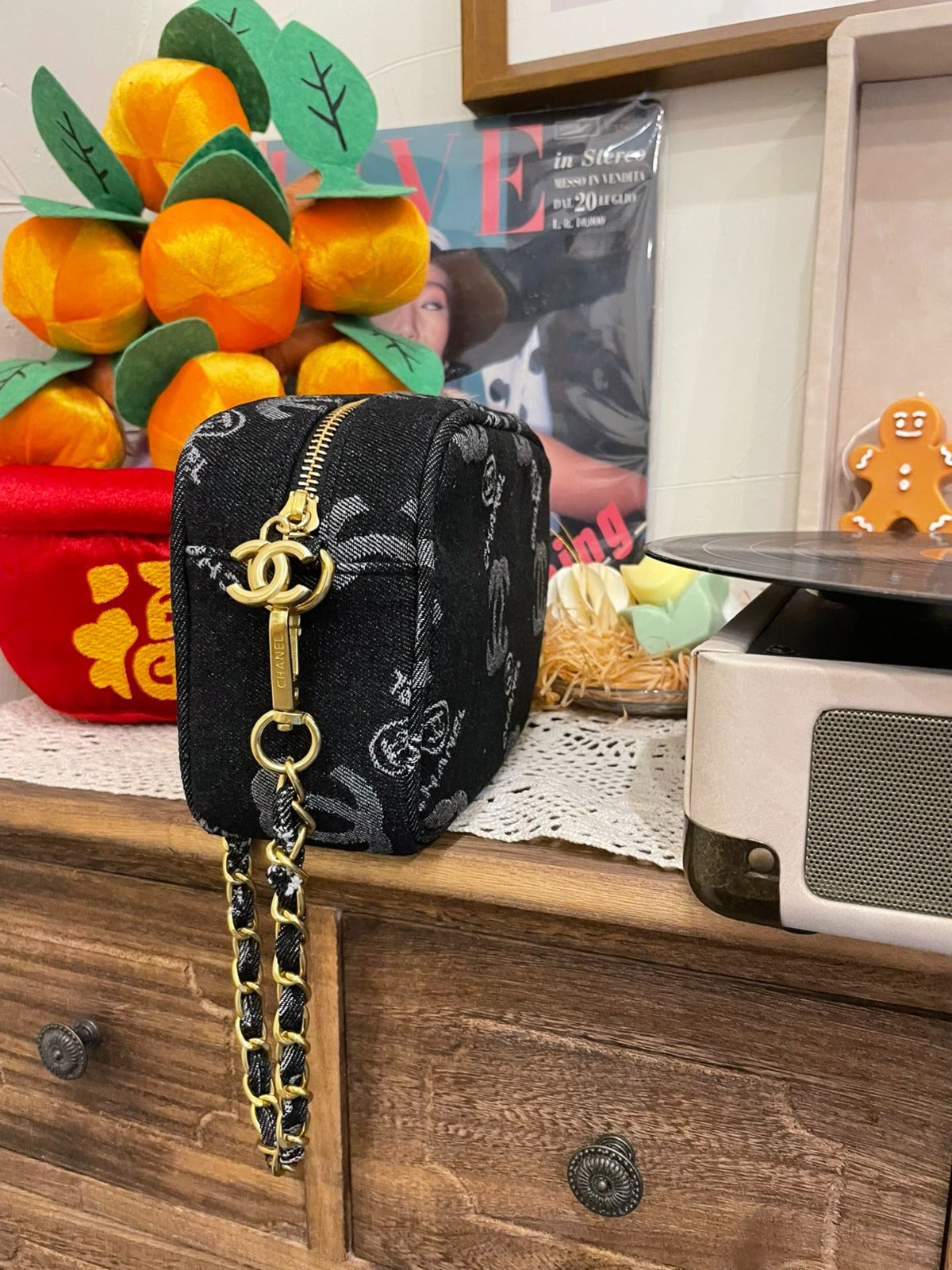 Chanel GWP Denim Cosmetic Bag – CC Monogram Travel Pouch (Blue or Black)