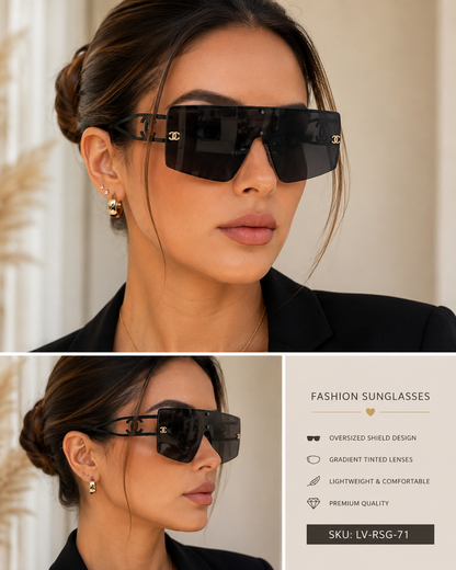 Fashion Designer-Inspired Metal Frame Sunglasses