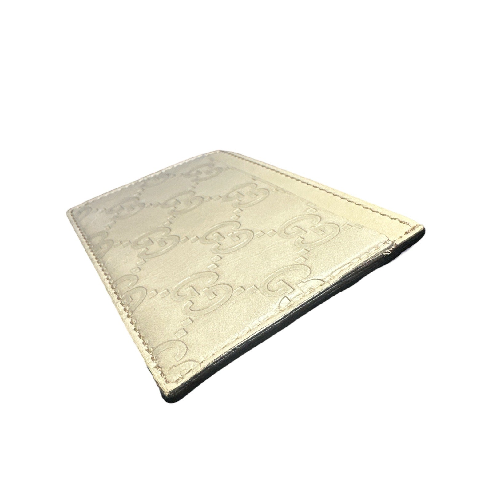 Authentic Gucci Guccissima Ivory Leather Card Holder