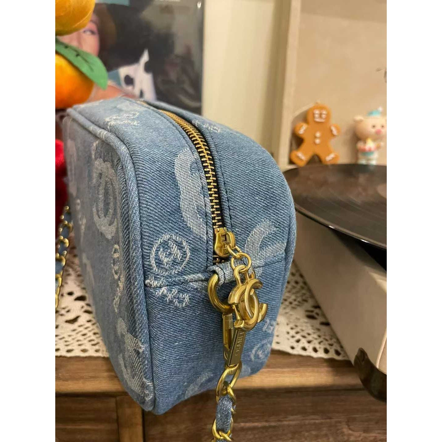 Chanel GWP Denim Cosmetic Bag – CC Monogram Travel Pouch (Blue or Black)