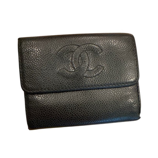 Chanel Black Caviar Leather Wallet