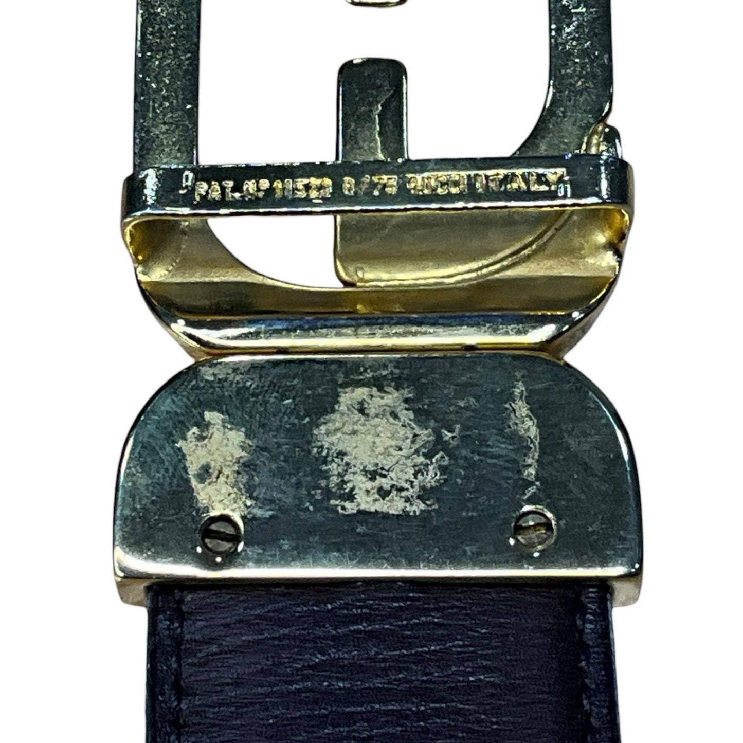 Gucci Black Leather Gold Belt