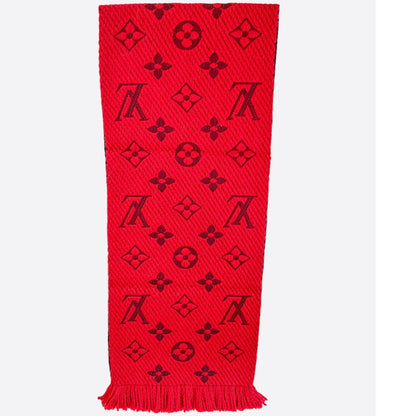 Louis Vuitton Red Logomania Reversible Wool Scarf