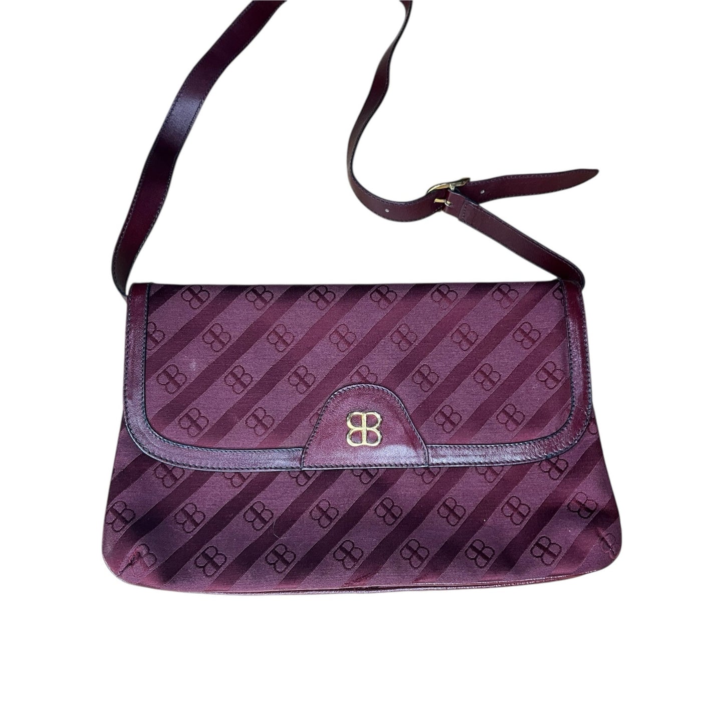 11. Balenciaga Burgundy Monogram Shoulder Bag