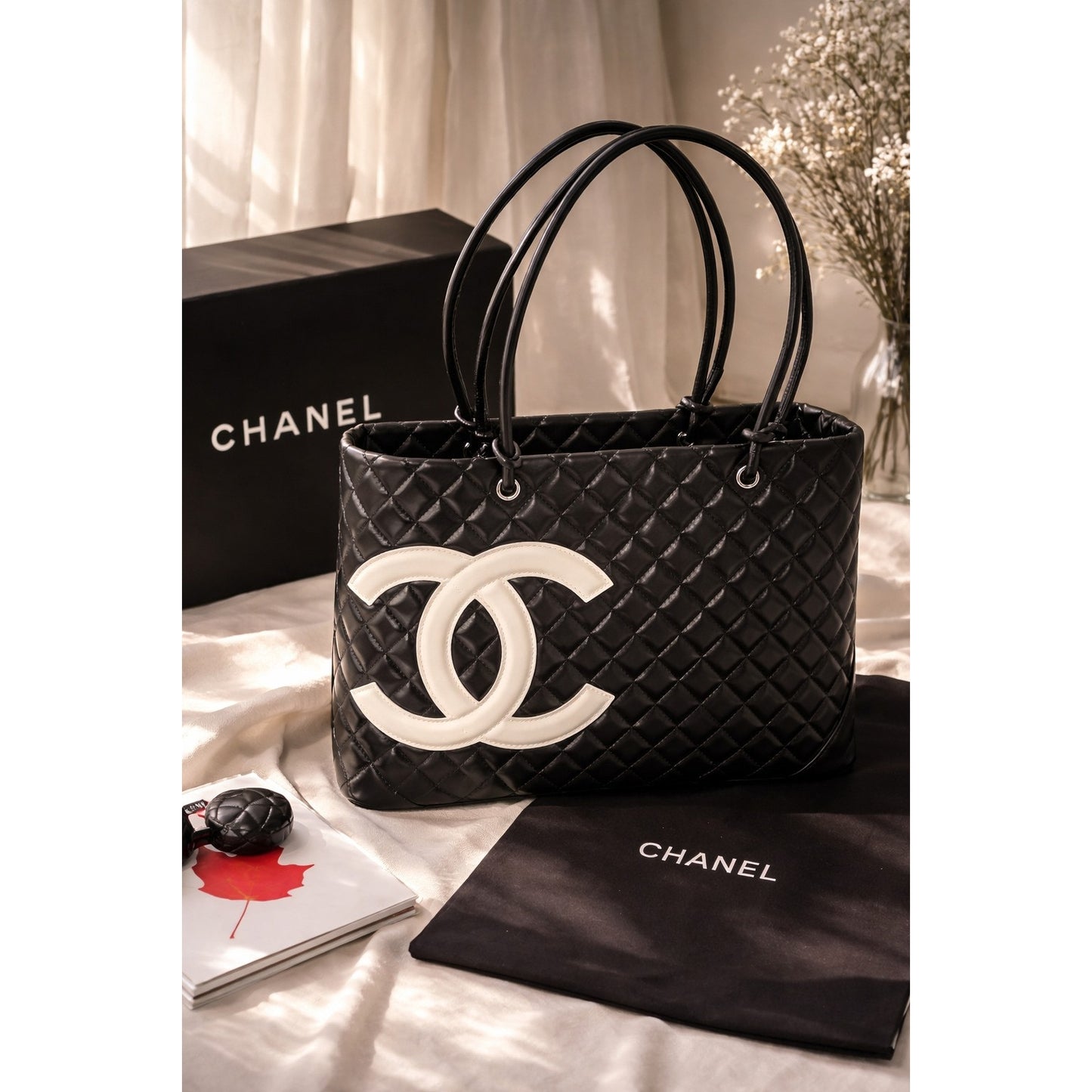 Chanel Cambon Quilted Tote (Large) – White CC Statement Bag | GWP Edition
