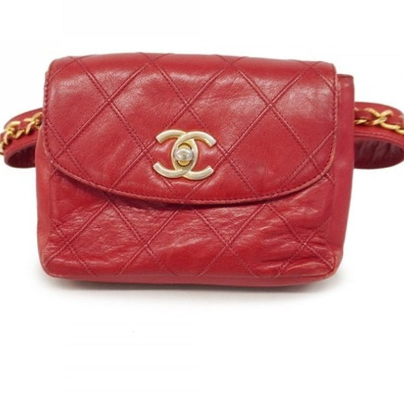 CHANEL 24K Red Lambskin Belt Bag