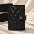 GWP Black Quilted Passport & Travel Wallet Set