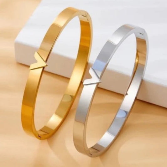 Minimalist Bangle Bracelet – Gold or Silver Tone