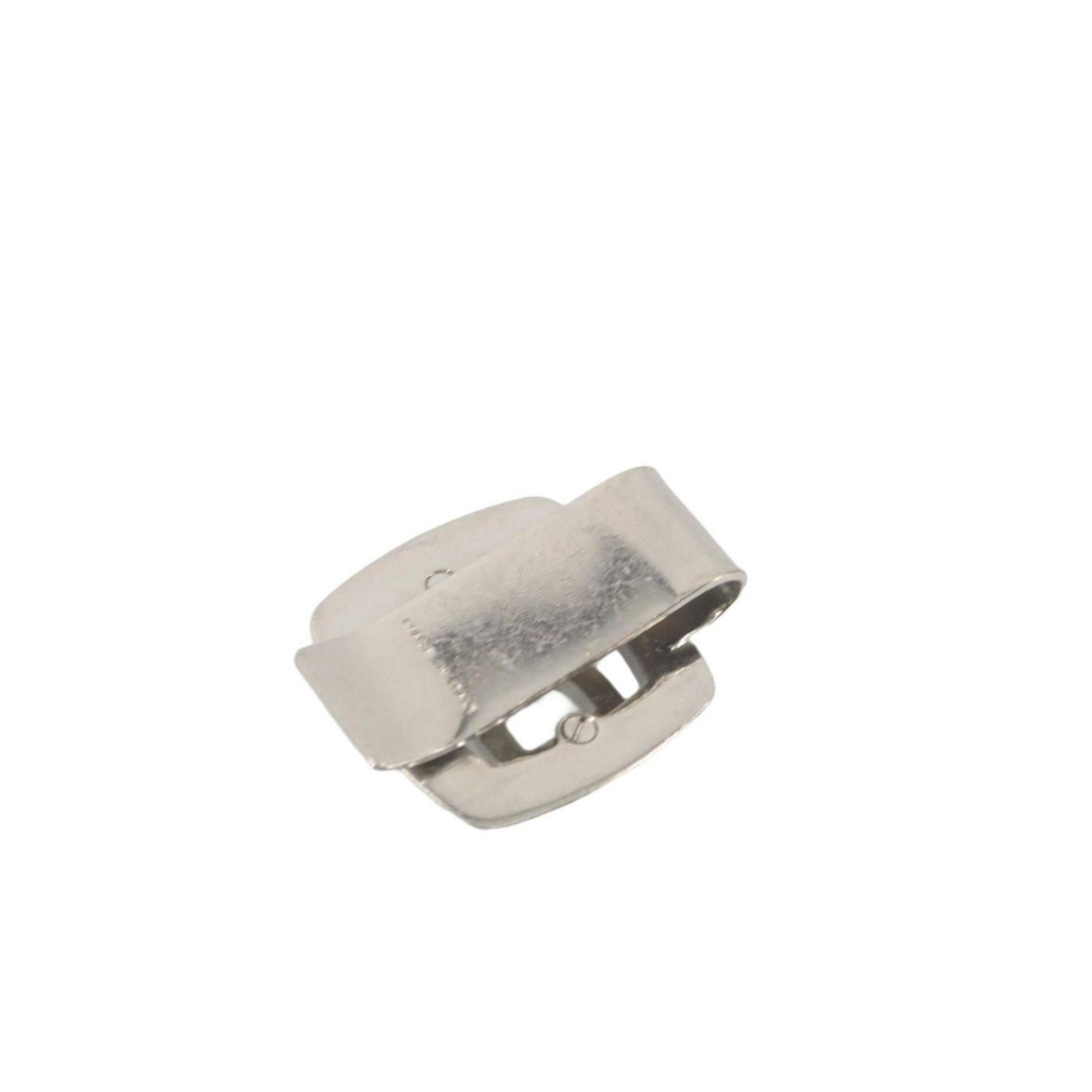 Metallic clip on a white background