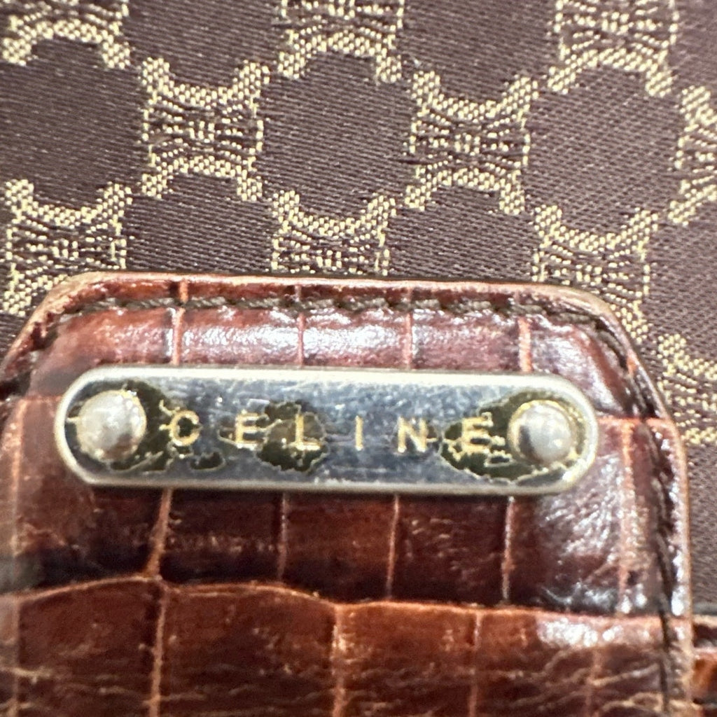 Celine Brown Macadam Gold Rhodium Wallet