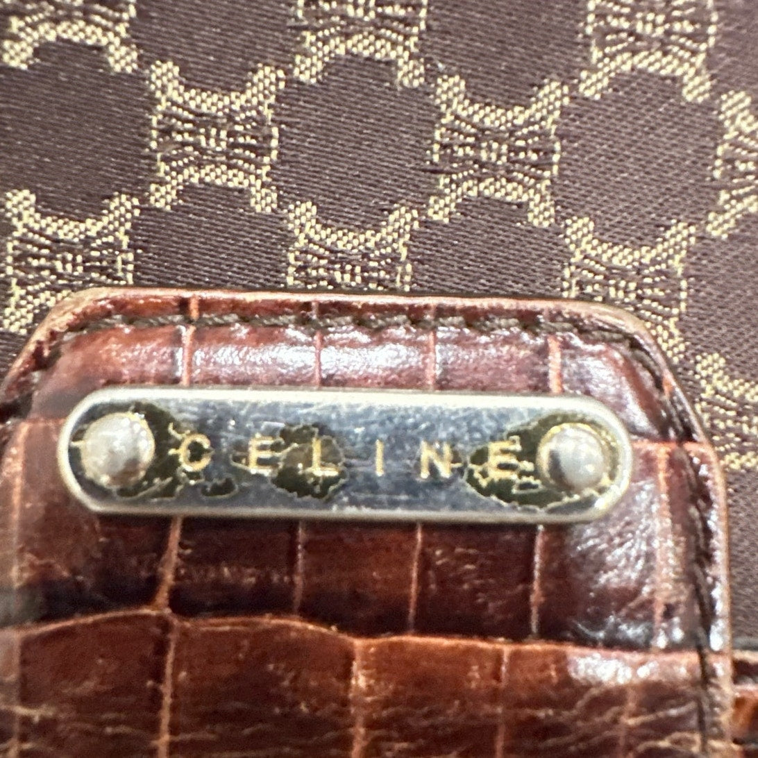 Celine Brown Macadam Gold Rhodium Wallet