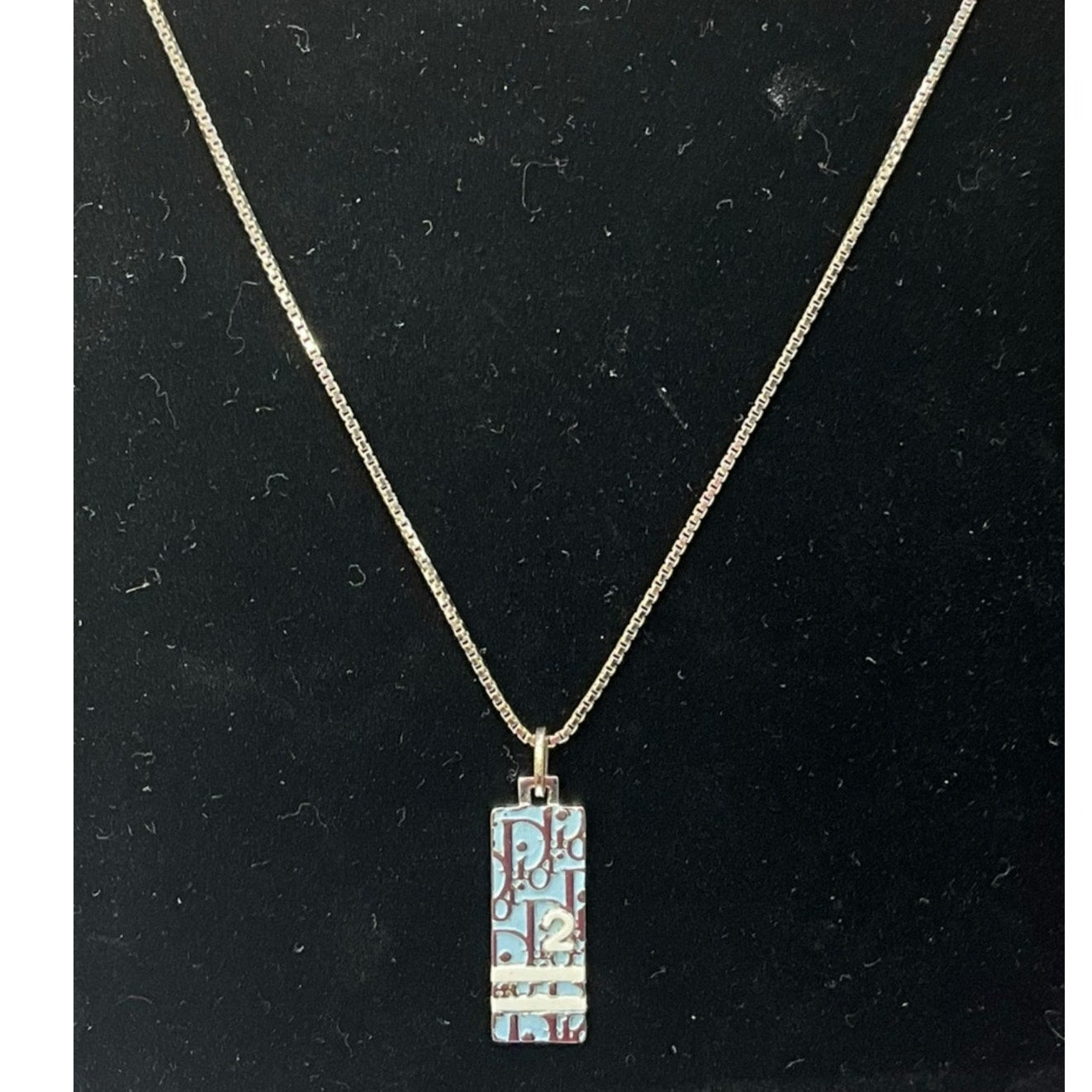 Dior Light Blue Trotter Necklace