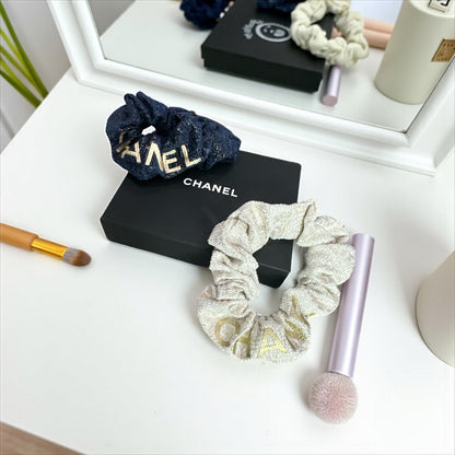 Chanel Beaute Scrunchie Set of 2 with Box