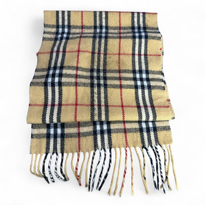 BURBERRY 100% Lambswool Check Scarf – Classic Nova Pattern
