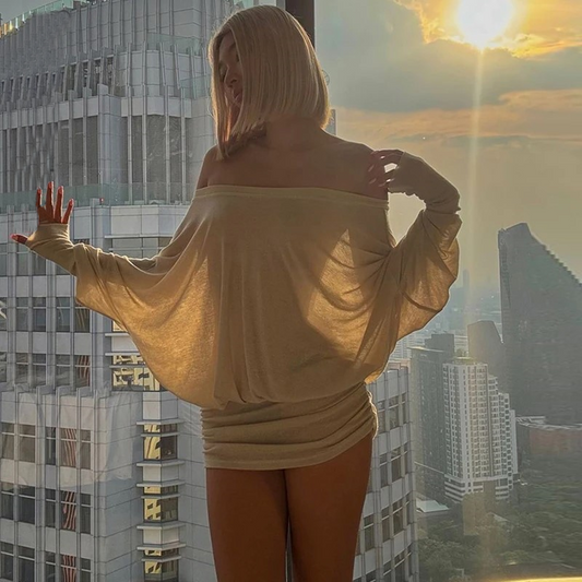 Off Shoulder Ruched Mini Dress