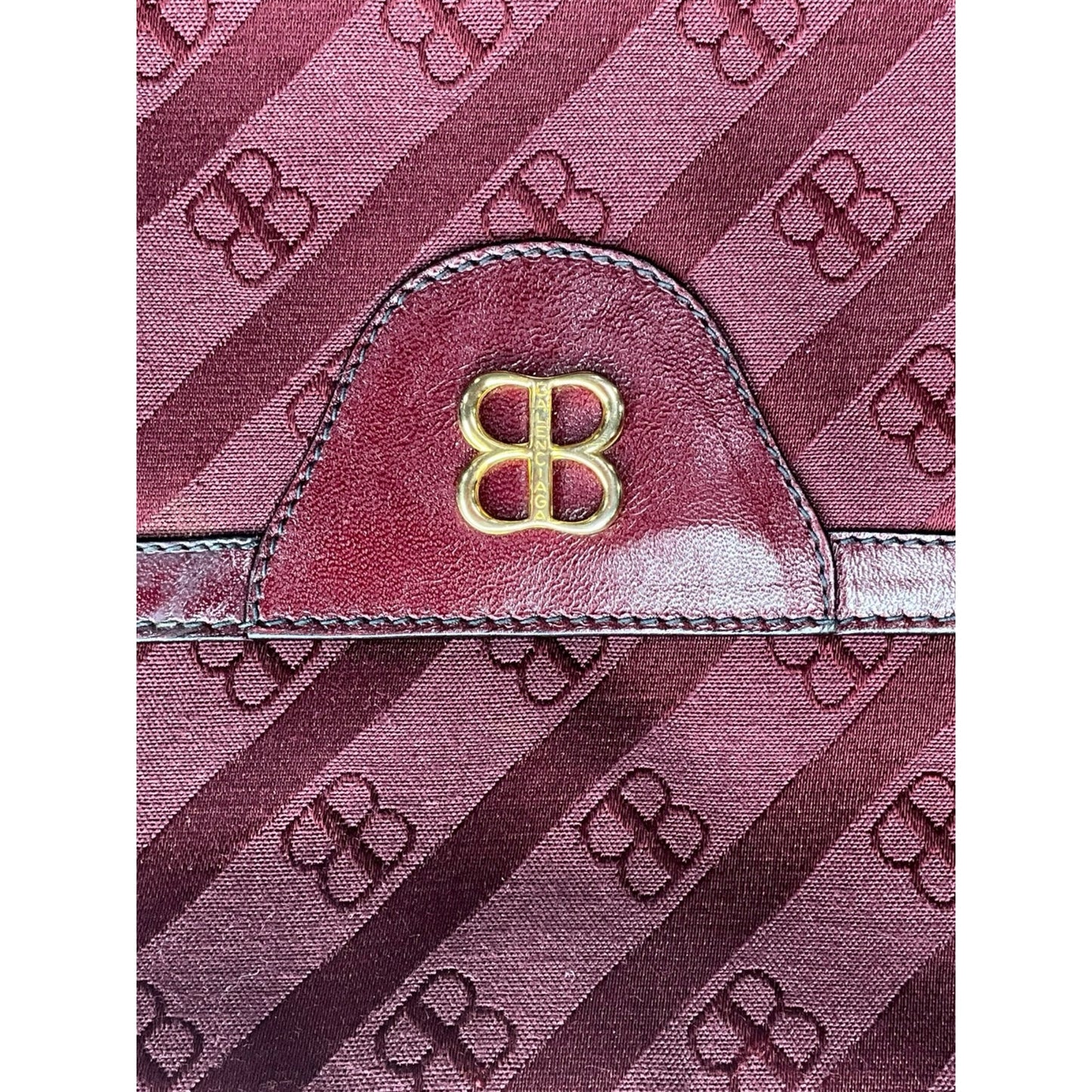 11. Balenciaga Burgundy Monogram Shoulder Bag