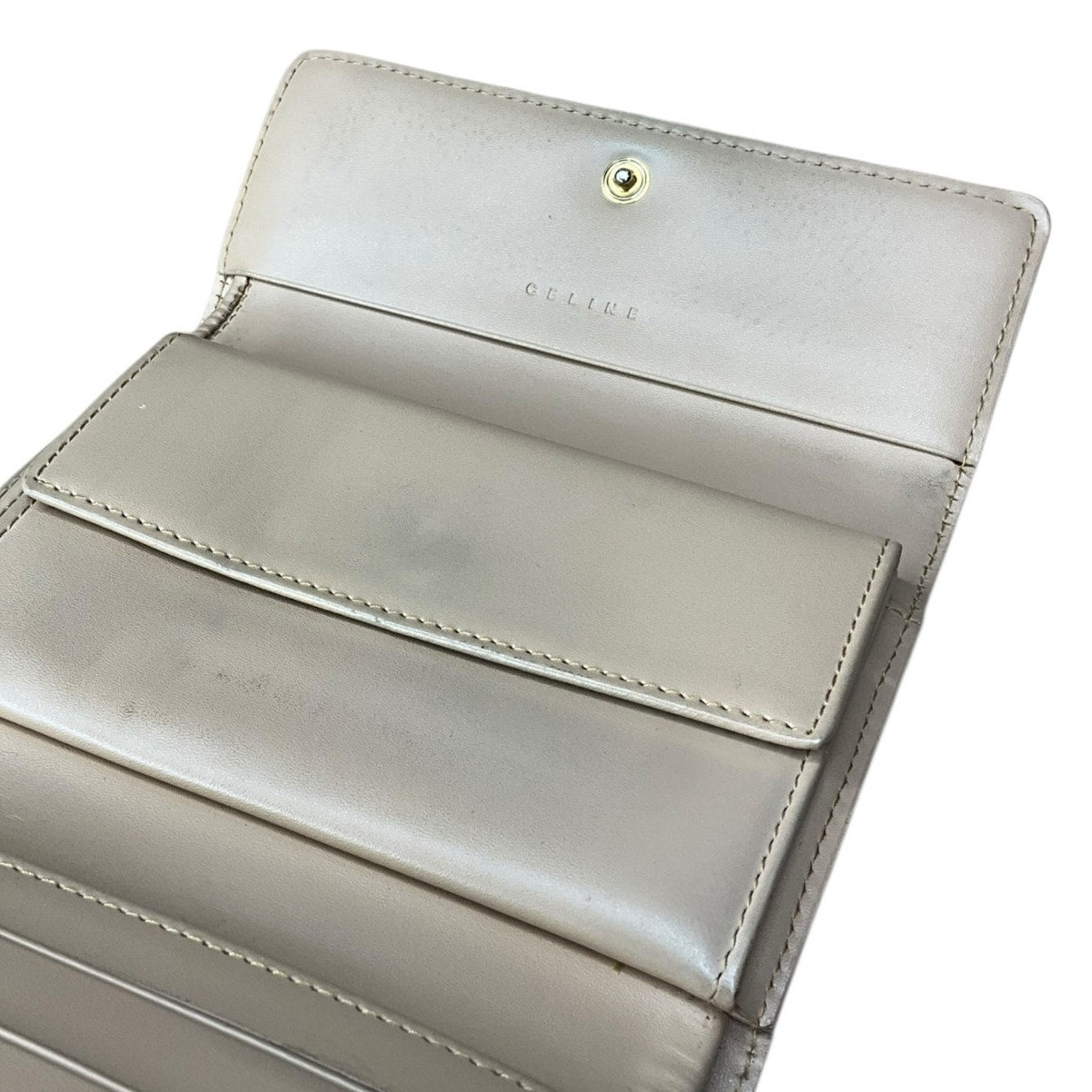 Celine Beige Macadam Tri-Fold Wallet