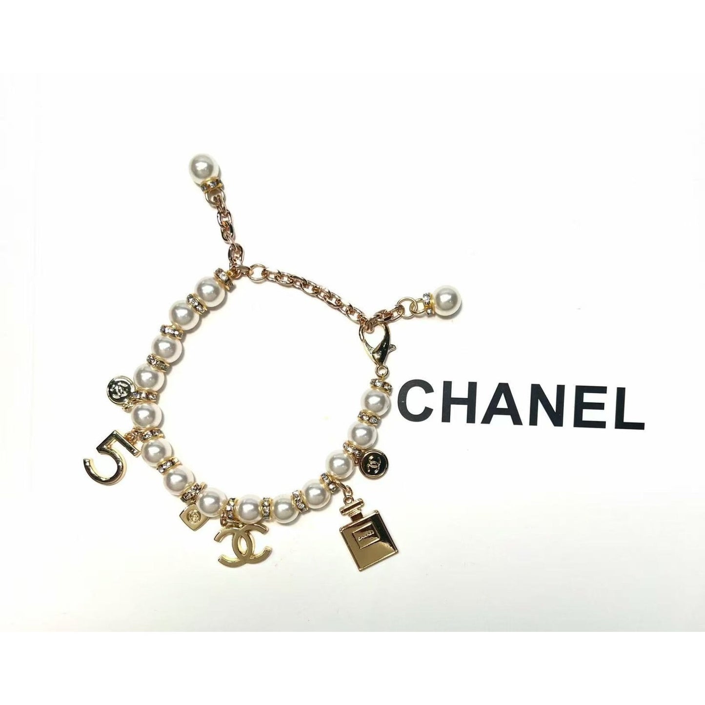 Chanel GWP charm pearl bracelet