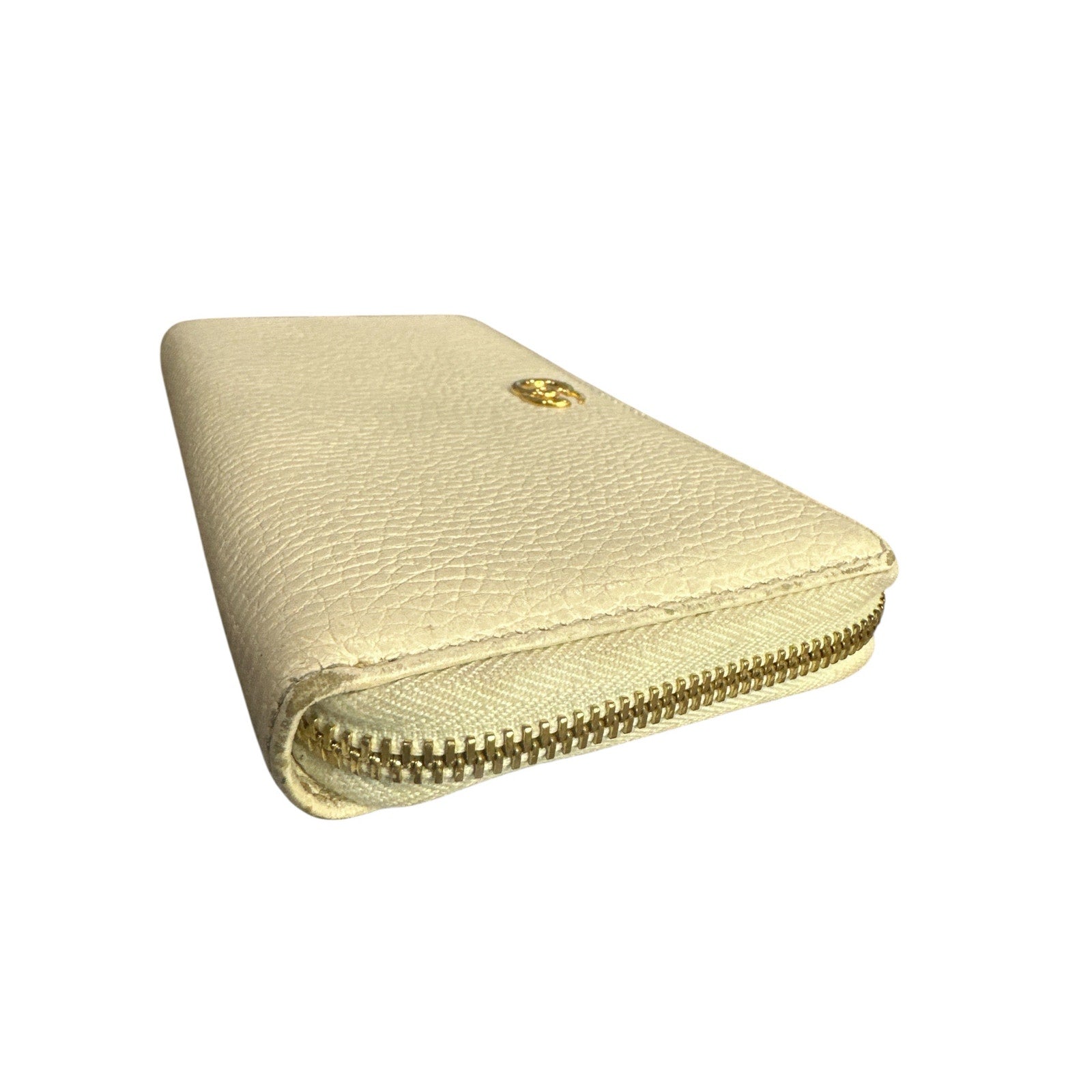 Authentic GUCCI Beige Leather Zip Around Wallet