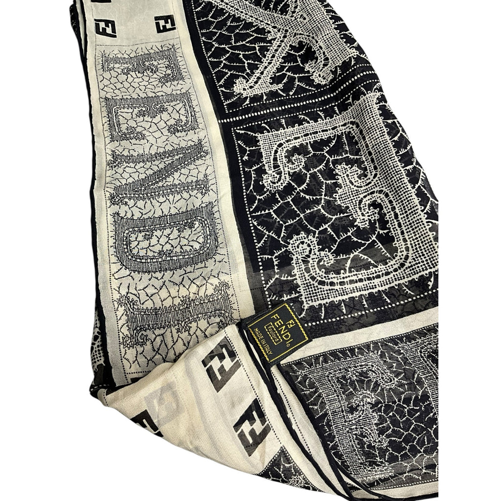 Fendi Black Silk Scarf