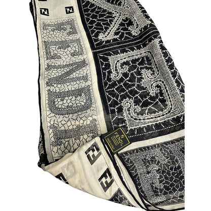 Fendi Black Silk Scarf