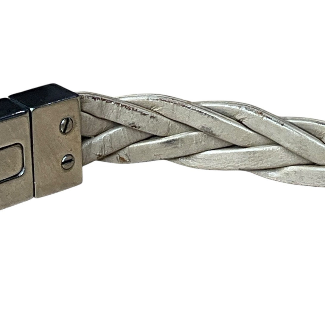 Gucci Beige Braided Silver Belt