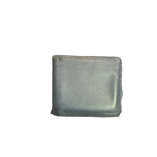 Silver metallic wallet on a white background