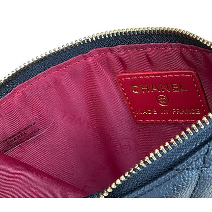 Chanel Beaute black zippered wallet/cardholder pouch