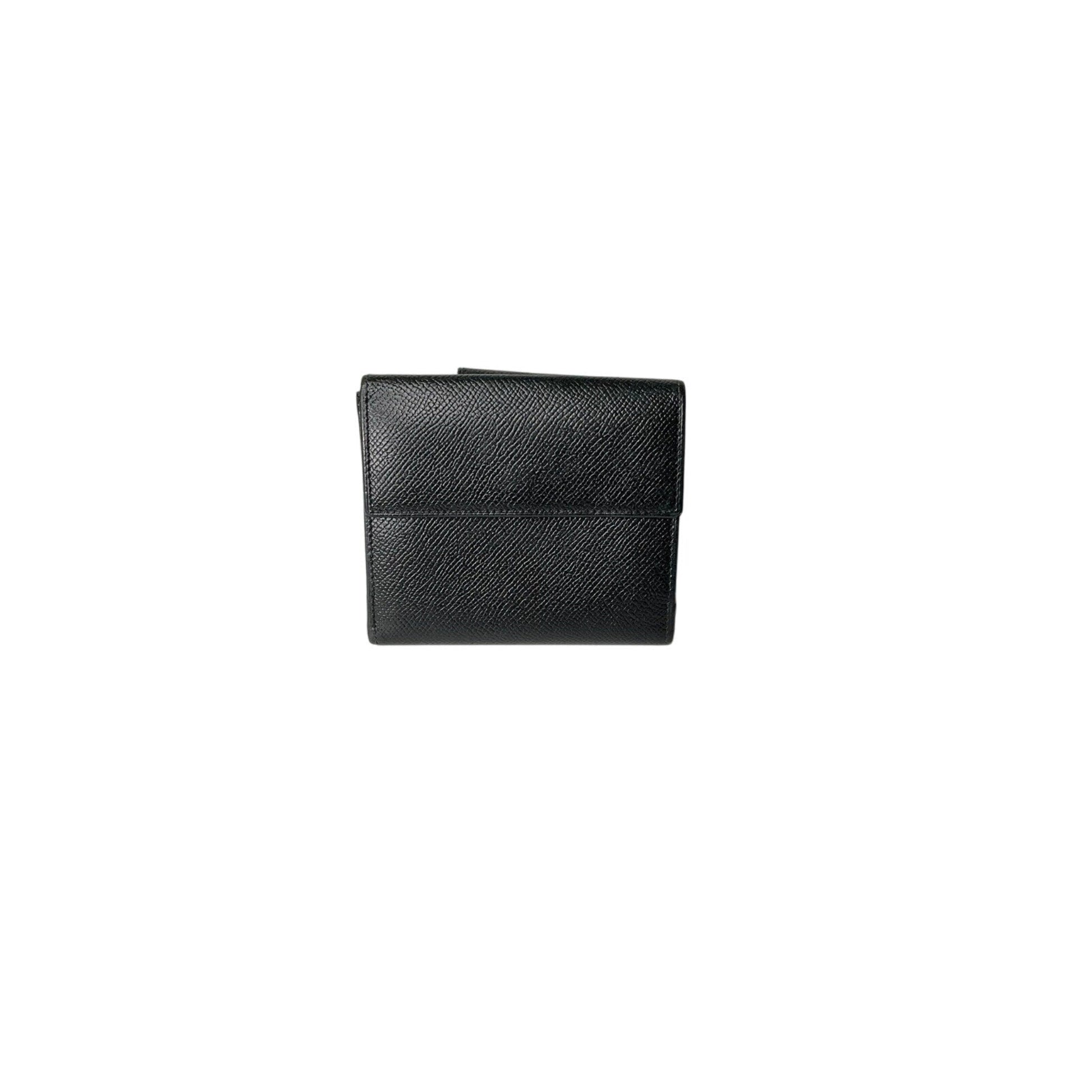 Black leather wallet on a white background